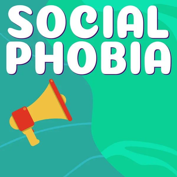 Handschrift Teken Social Phobia Concept Betekent Overweldigende Angst Voor Sociale — Stockfoto
