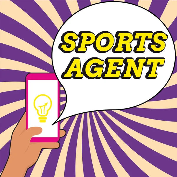 Text Showing Inspiration Sports Agent Conceptual Photo Person Manages Recruitment — Fotografia de Stock