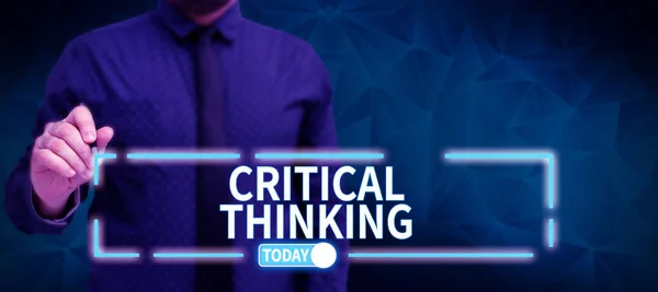 Text Sign Showing Critical Thinking Conceptual Photo Sequence Stages Project — Stockfoto
