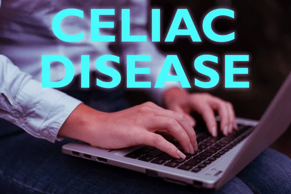 Inspiration showing sign Celiac Disease, Business showcase Small intestine is hypersensitive to gluten Digestion problem