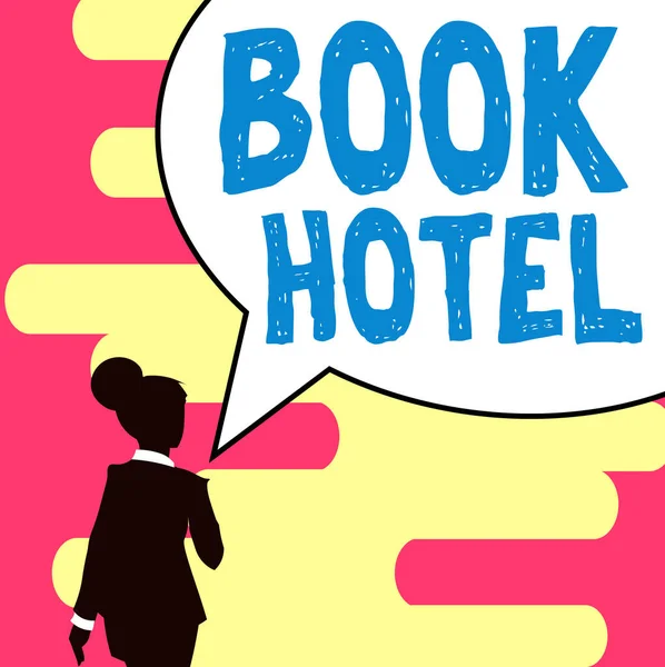 Conceptual Caption Book Hotel Business Approach Arrangement You Make Have — 스톡 사진