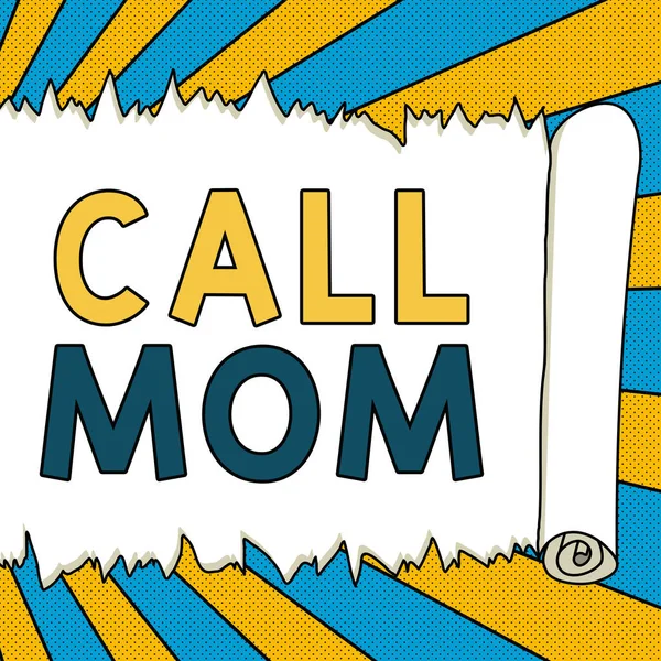 Text Caption Presenting Call Mom Business Showcase Attempting Communicate Mother — Stock Photo, Image