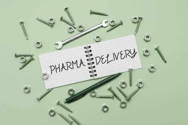 Hand Writing Sign Pharma Delivery Business Showcase Getting Your Prescriptions — Stock Photo, Image