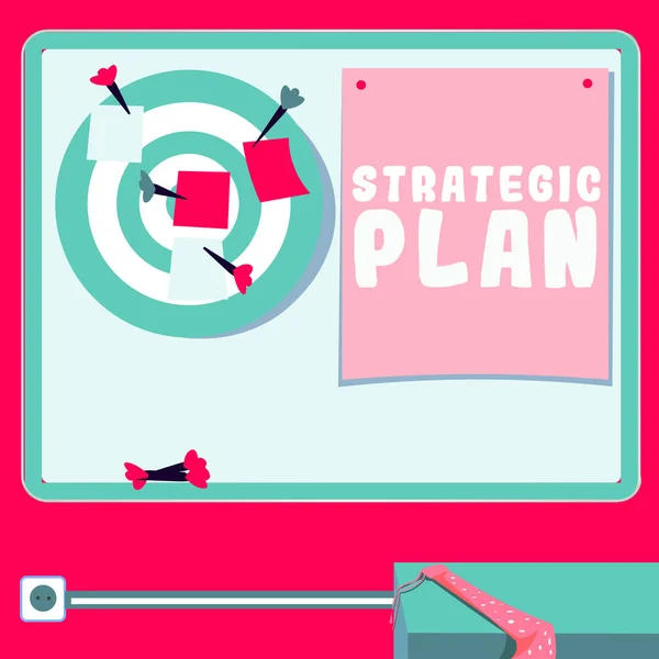 Text sign showing Strategic Plan, Concept meaning A process of defining strategy and making decisions