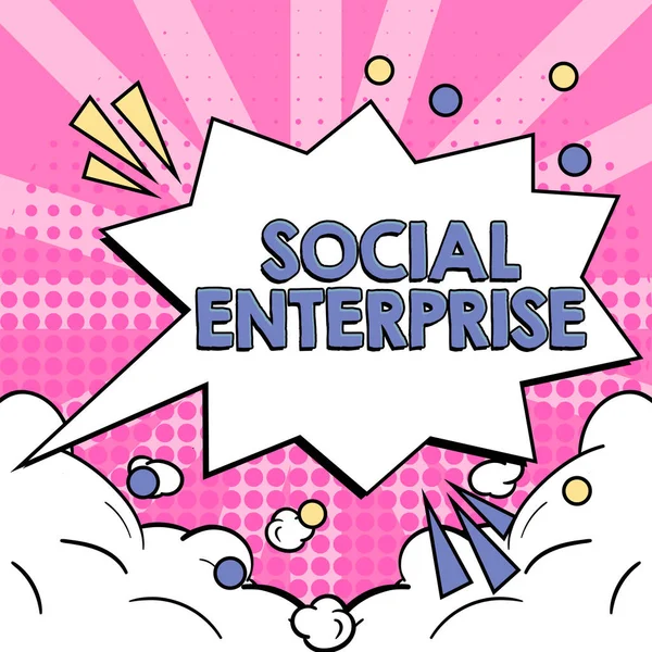 文本标题介绍社会企业 商业方法以对社会负责的方式赚钱的企业 — 图库照片