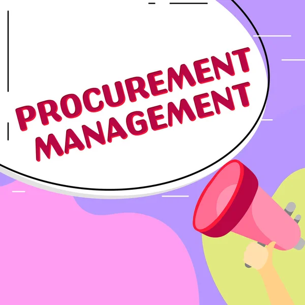 Text Caption Presenting Procurement Management Business Idea Buying Goods Services — Foto de Stock