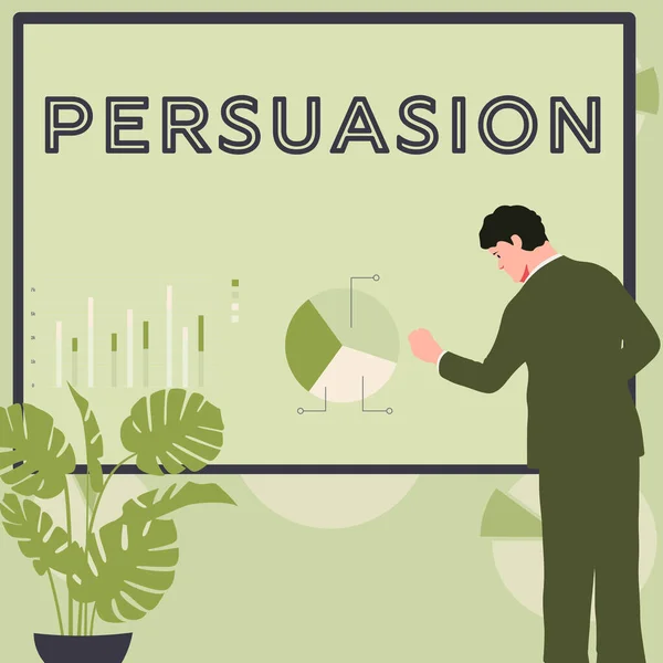 Sign Displaying Persuasion Business Overview Action Fact Persuading Someone Being — Stock fotografie