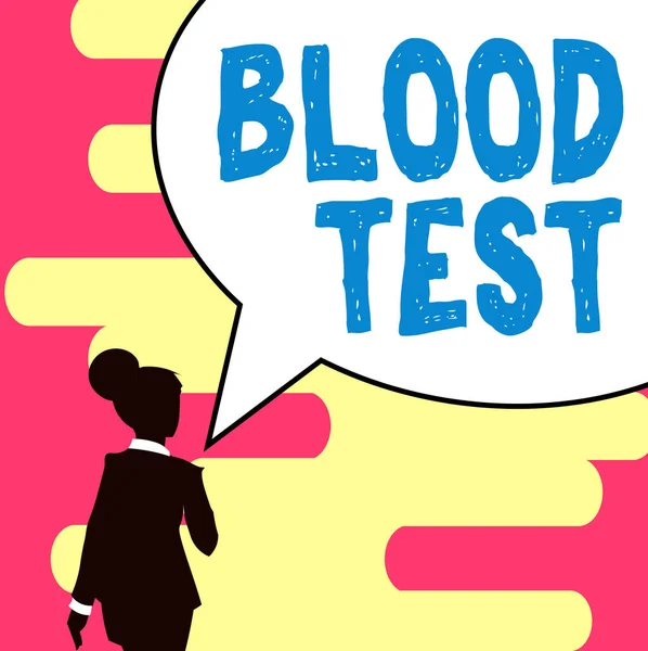 Написання Тексту Тест Кров Концепція Означає Витягнутий Зразок Крові Організму — стокове фото