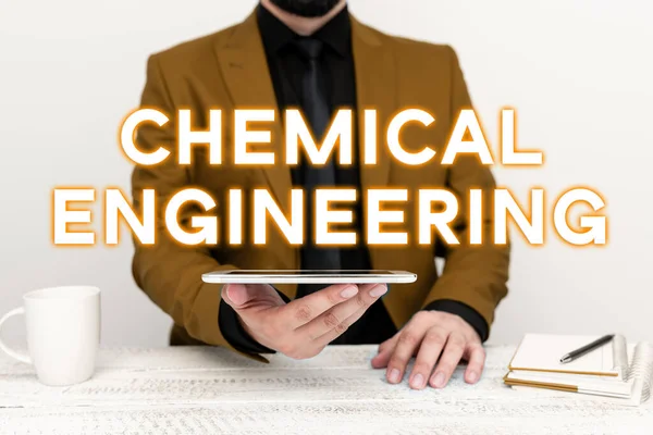 Conceptual display Chemical Engineering, Business concept developing things dealing with the industrial application of chemistry