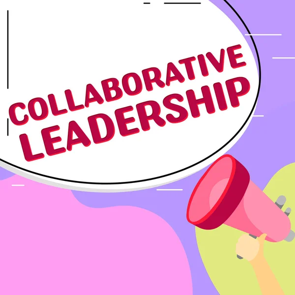 Conceptual Caption Collaborative Leadership Business Approach People Organizations Work Achieve — Stock fotografie