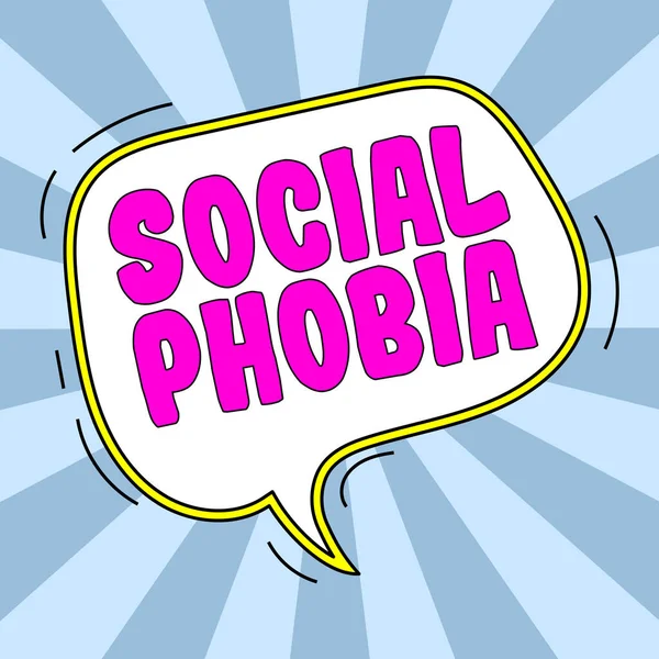Handschrift Zeichen Soziale Phobie Konzeptfoto Überwältigende Angst Vor Sozialen Situationen — Stockfoto
