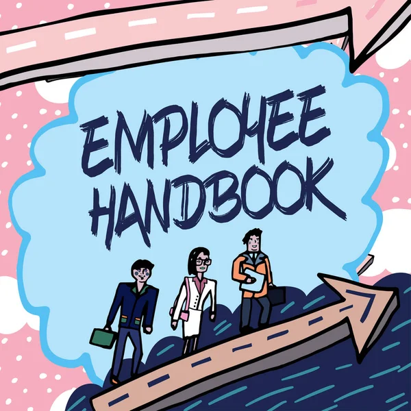 Conceptual Caption Employee Handbook Business Showcase Document Contains Operating Procedures — Stockfoto