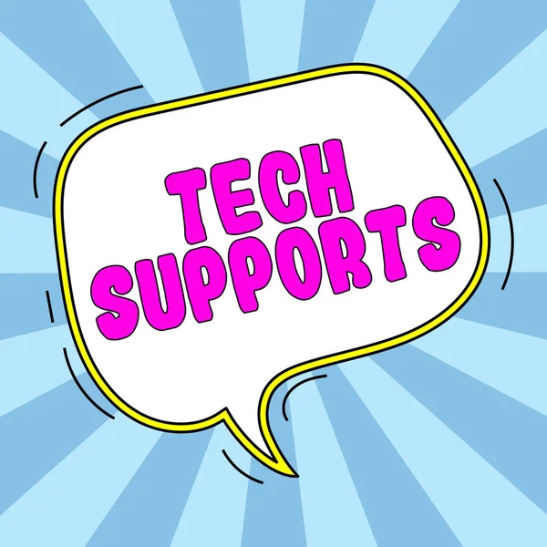Text sign showing Tech Supports, Business concept Help given by technician Online or Call Center Customer Service