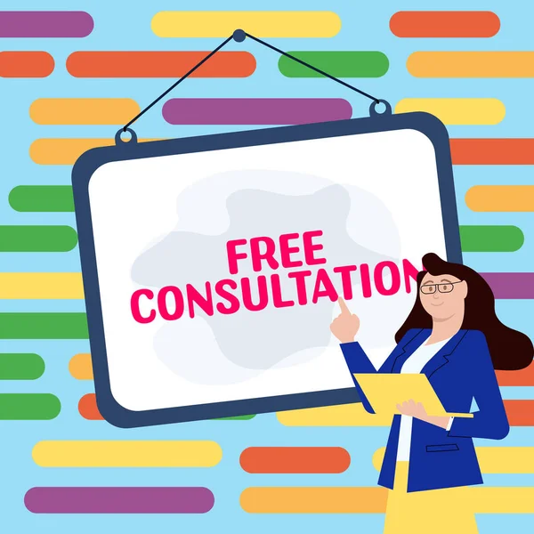Conceptual Display Free Consultation Word Written Giving Medical Legal Discussions — Foto Stock