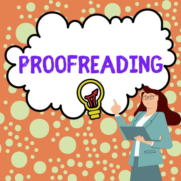Conceptual Display Proofreading Word Act Reading Marking Spelling Grammar Syntax — Stok fotoğraf