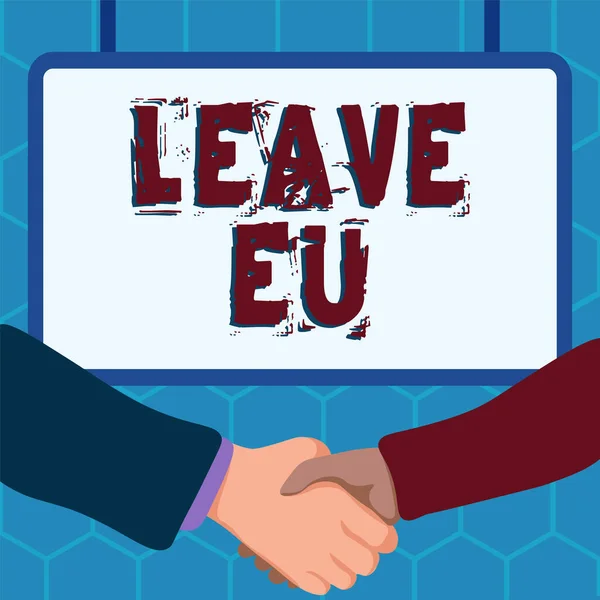 Handstilstext Lämna Europa Företagsöversikt Handling Person Att Lämna Ett Land — Stockfoto
