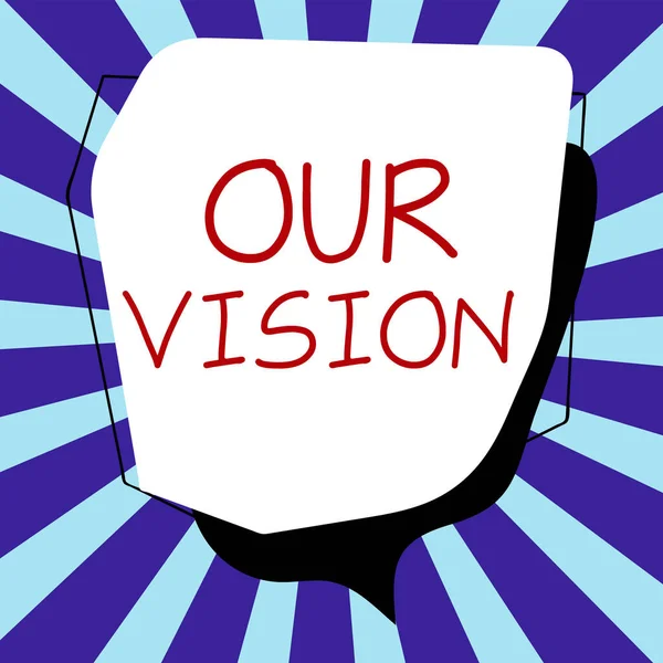 Hand Writing Sign Our Vision Business Idea Plan Next Five — Stockfoto