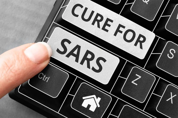 Sign Displaying Cure Sars Business Concept Medical Treatment Severe Acute — Fotografia de Stock
