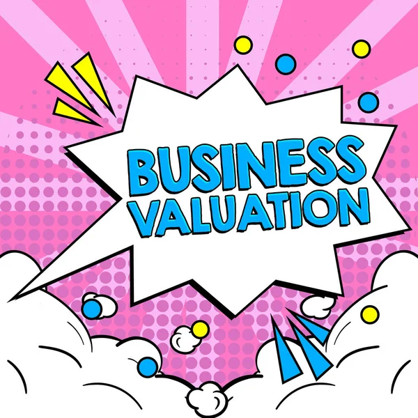 Conceptual Caption Business Valuation Word Written Determining Economic Value Whole — Stok fotoğraf