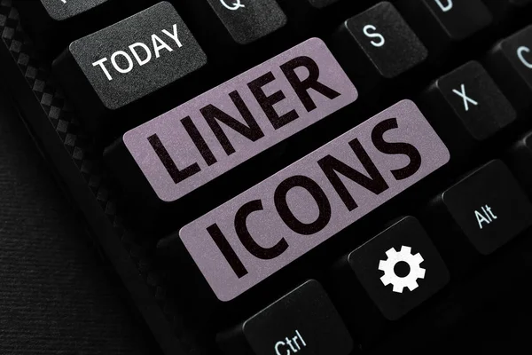 Conceptual Caption Liner Icons Business Concept Use Improve Visual Interest — Stock fotografie