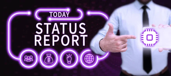 Inspiration Showing Sign Status Report Concept Meaning Update Summary Situations — Foto Stock