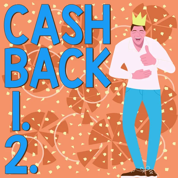 Logga Visar Cash Back Word För Incitament Erbjuds Köpare Viss — Stockfoto