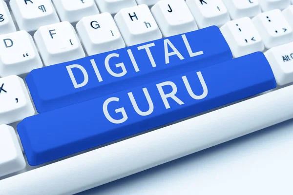 Sign Displaying Digital Guru Business Idea Teacher Intellectual Guide Matters — Stok fotoğraf