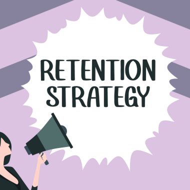 Conceptual caption Retention Strategy, Business idea activities to reduce employee turnover and attrition