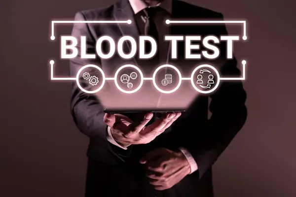 Text Showing Inspiration Blood Test Conceptual Photo Extracted Blood Sample —  Fotos de Stock