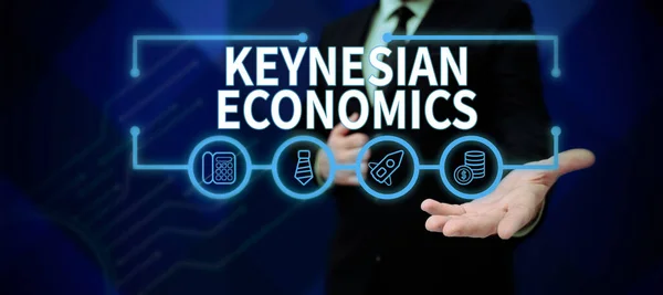 Conceptual Display Keynesian Economics Business Idea Monetary Fiscal Programs Government — Stockfoto