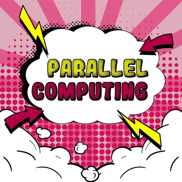 Text Caption Presenting Parallel Computing Business Idea Simultaneous Calculation Means — Stockfoto