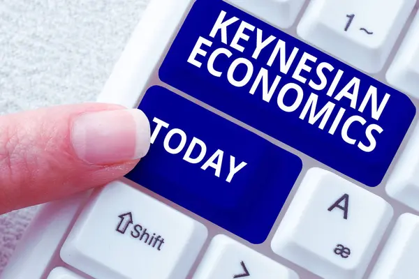 Inspiratie Toont Teken Keynesiaanse Economie Business Showcase Monetaire Fiscale Programma — Stockfoto