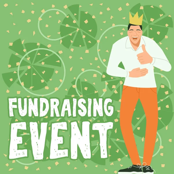 Writing Displaying Text Fundraising Event Business Overview Campaign Whose Purpose — Foto Stock