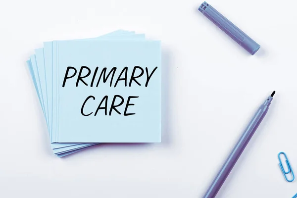 Text Sign Showing Primary Care Business Idea Health Care Provided — Stock Photo, Image