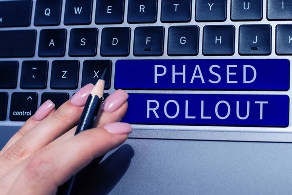 Inspiration Showing Sign Phased Rollout Business Approach Practice Prescription Drug —  Fotos de Stock