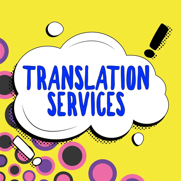 Writing Displaying Text Translation Services Business Idea Organization Provide People — Zdjęcie stockowe