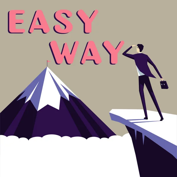 Conceptual Caption Easy Way Business Showcase Making Hard Decision Two — Zdjęcie stockowe