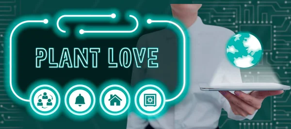 Text Sign Showing Plant Love Business Concept Symbol Emotional Love — 스톡 사진