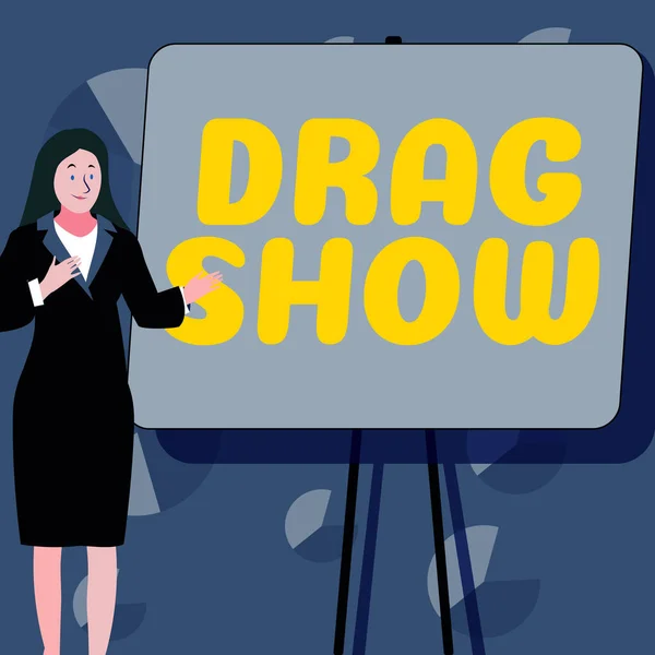 Text Sign Showing Drag Show Concept Meaning Competitive Event Two — Stockfoto