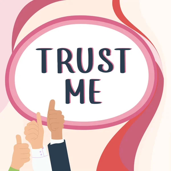 Logga Visar Förtroende Mig Word Skrivet Tro Förtroende För Andra — Stockfoto