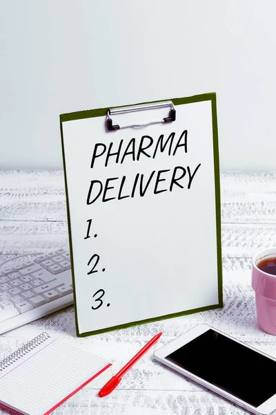 Writing Displaying Text Pharma Delivery Word Written Getting Your Prescriptions — Stock fotografie