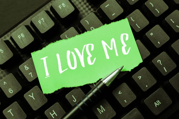 Writing Displaying Text Love Concept Meaning Have Affection Good Feelings — Foto Stock