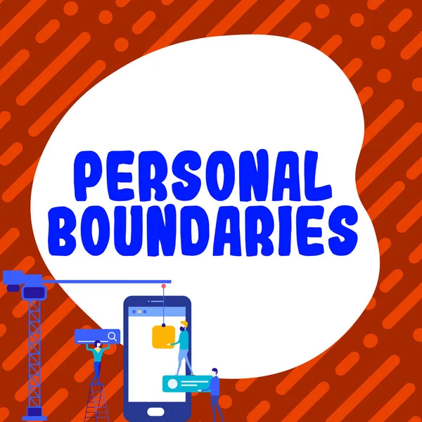 Text Sign Showing Personal Boundaries Business Concept Something Indicates Limit — Fotografia de Stock