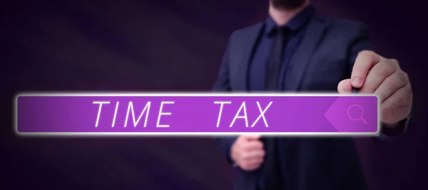 Señal Escritura Mano Time Tax Concepto Internet Cuando Los Contribuyentes — Foto de Stock