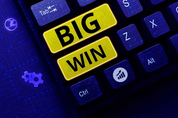 Text Showing Inspiration Big Win Business Overview Having Won Important — Fotografia de Stock