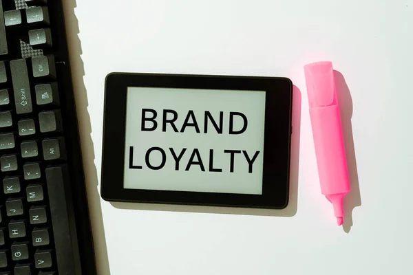 Text Caption Presenting Brand Loyalty Concept Meaning Repeat Purchase Ambassador — Stock fotografie