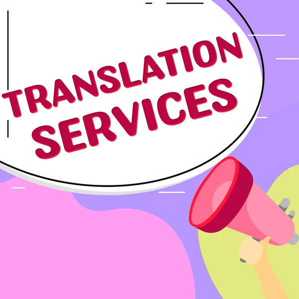 Conceptual Display Translation Services Conceptual Photo Organization Provide People Translate — Zdjęcie stockowe