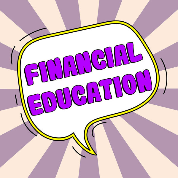 Handwriting text Financial Education, Conceptual photo Understanding Monetary areas like Finance and Investing