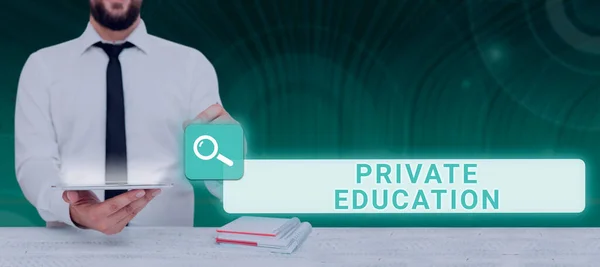 Znaki Pisma Ręcznego Edukacja Prywatna Business Showcase Należące Użytku Konkretnej — Zdjęcie stockowe