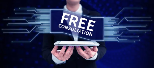 Writing Displaying Text Free Consultation Conceptual Photo Giving Medical Legal — Fotografia de Stock